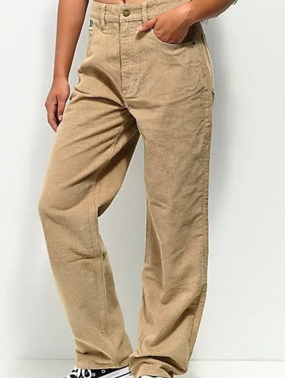 Empyre Tori 90s Beige Corduroy High Rise Baggy Skate Pants Women Size 12